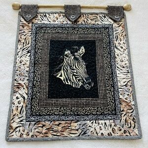 Handmade Wall Hanging Zebra Quilt.